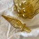 Italian carafe Empoli amber glass bubbles, 1970