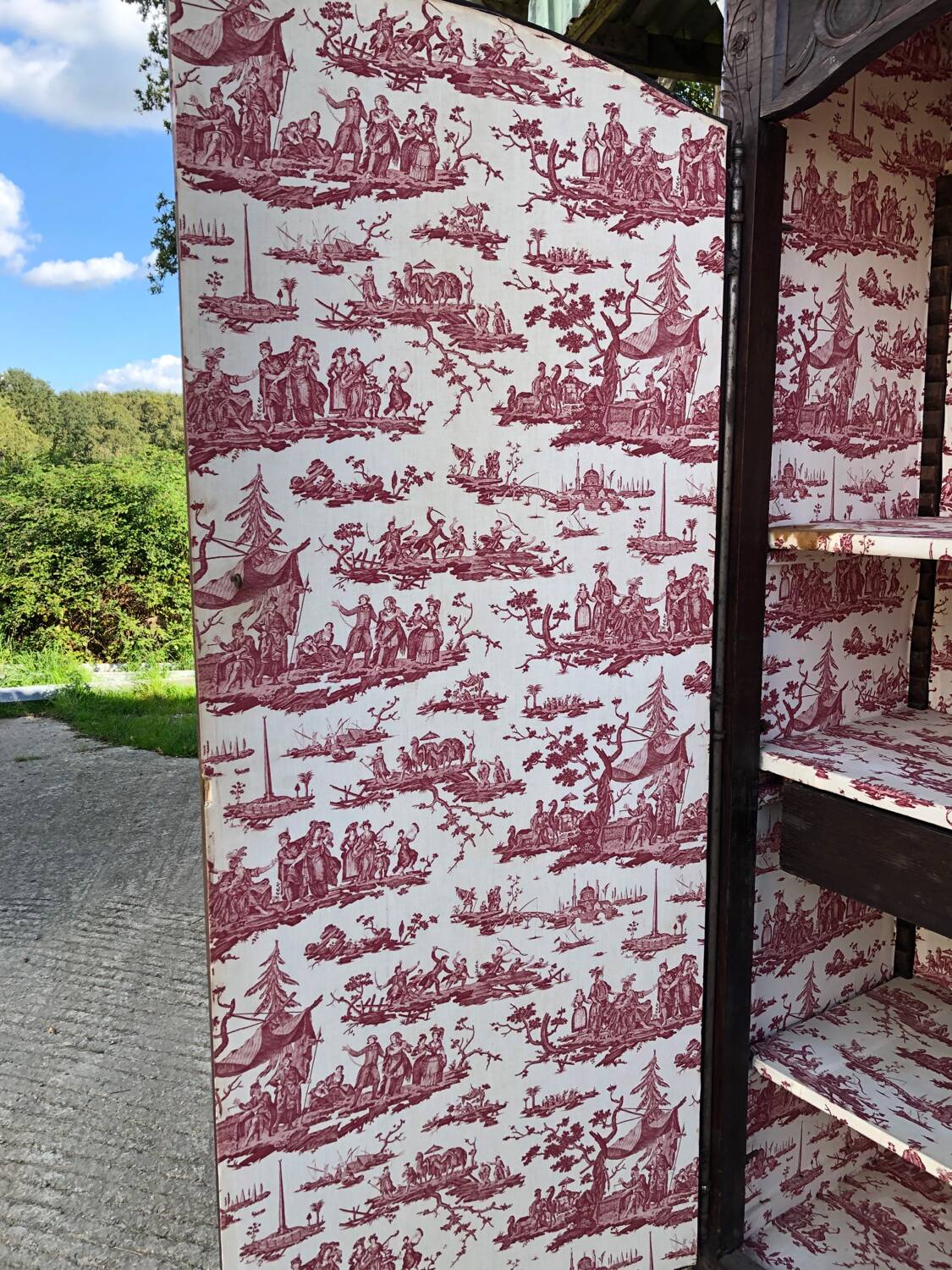 Antique Breton oak cabinet, richly carved