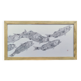 Original print of a school of fish