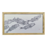 Original print of a school of fish