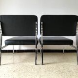 2 vintage chrome and skaï 70s chairs