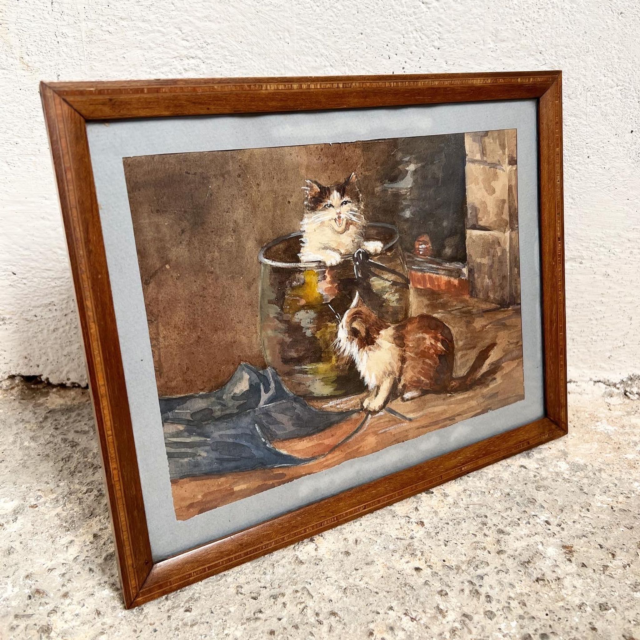 Watercolor to the two cats