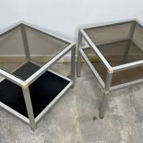 Pair of vintage trundle side tables