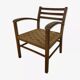 Rope and wood vintage armchair 50s