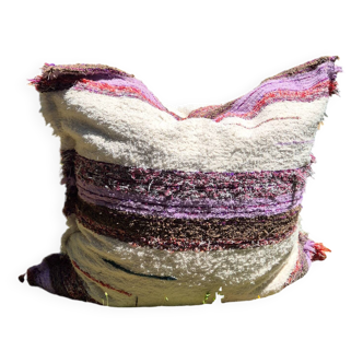 Housse de pouf artisanal - tissé main coton recyclé - 120 x 120 cm