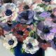 BURON Henri, Pastel still life bouquet of anemones signed around 1950