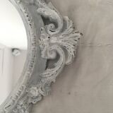 White oval mirror 41x29cm