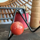 Wall coat rack with vintage red balls