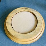Vintage round wooden mirror