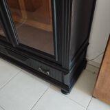 Old 2-door bookcase with black patina