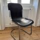 4 c2 chairs by cidue italy, in chrome metal and dark brown leather. 1970s.