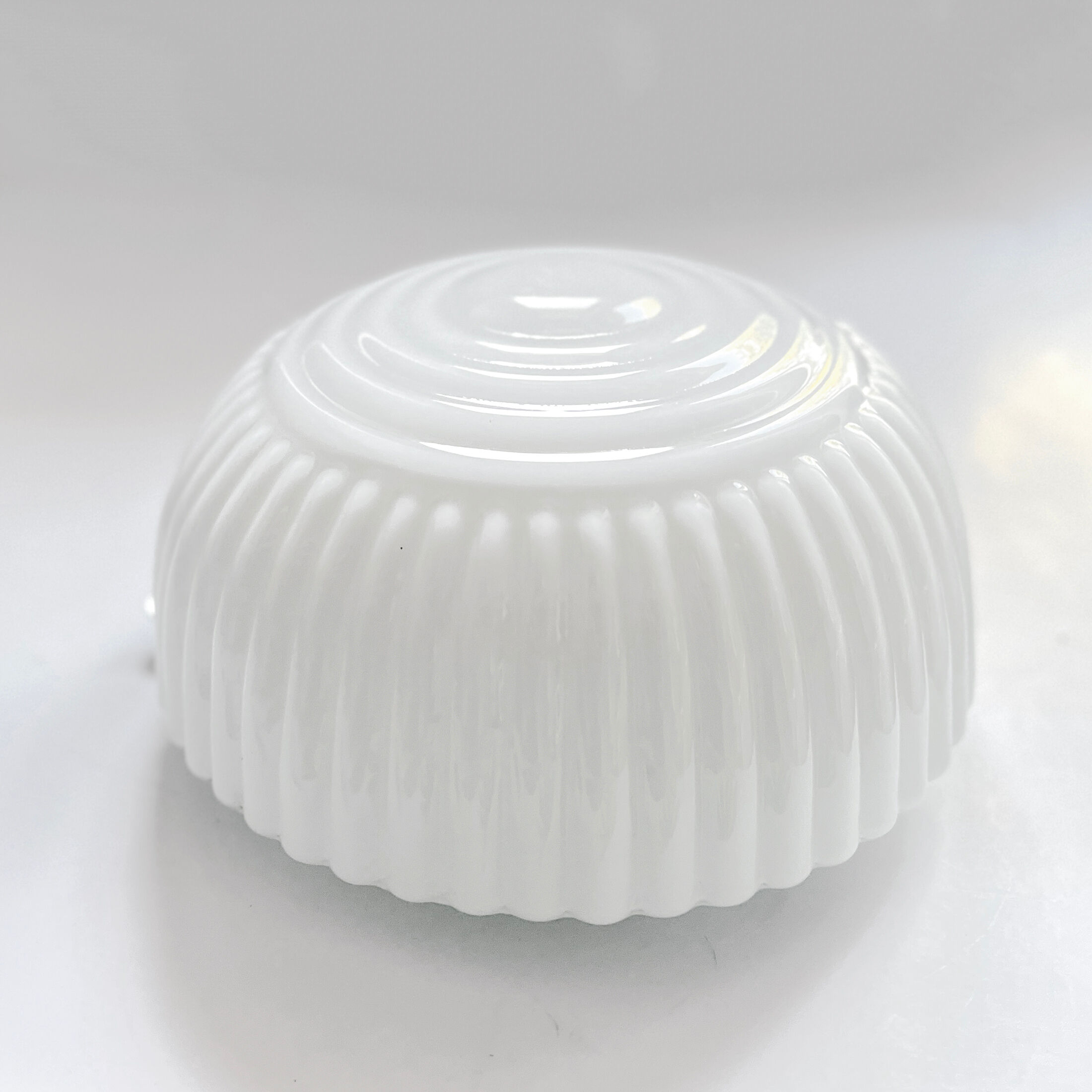 White glass plafond Polam Wikasy, Poland 1970s.