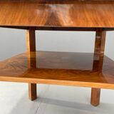 Table basse Art déco à deux niveaux en chêne massif, années 1930