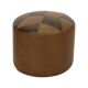 Round Vintage Pouf Brown Star Motif Skai Sixties