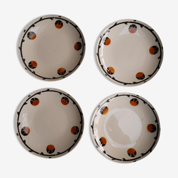 Lot de 4 assiettes à dessert Badonviller - motif Barcarolle