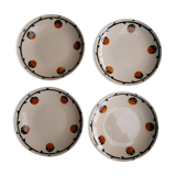 Set of 4 dessert plates Badonviller - Barcarolle pattern