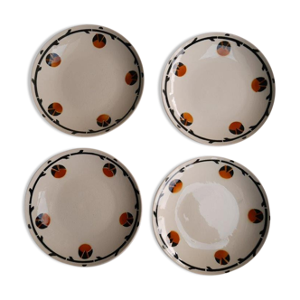 Lot de 4 assiettes à dessert Badonviller - motif Barcarolle