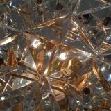 Gold-Plated & Crystal Glass Flush Mount Light from Kinkeldey, 1970s
