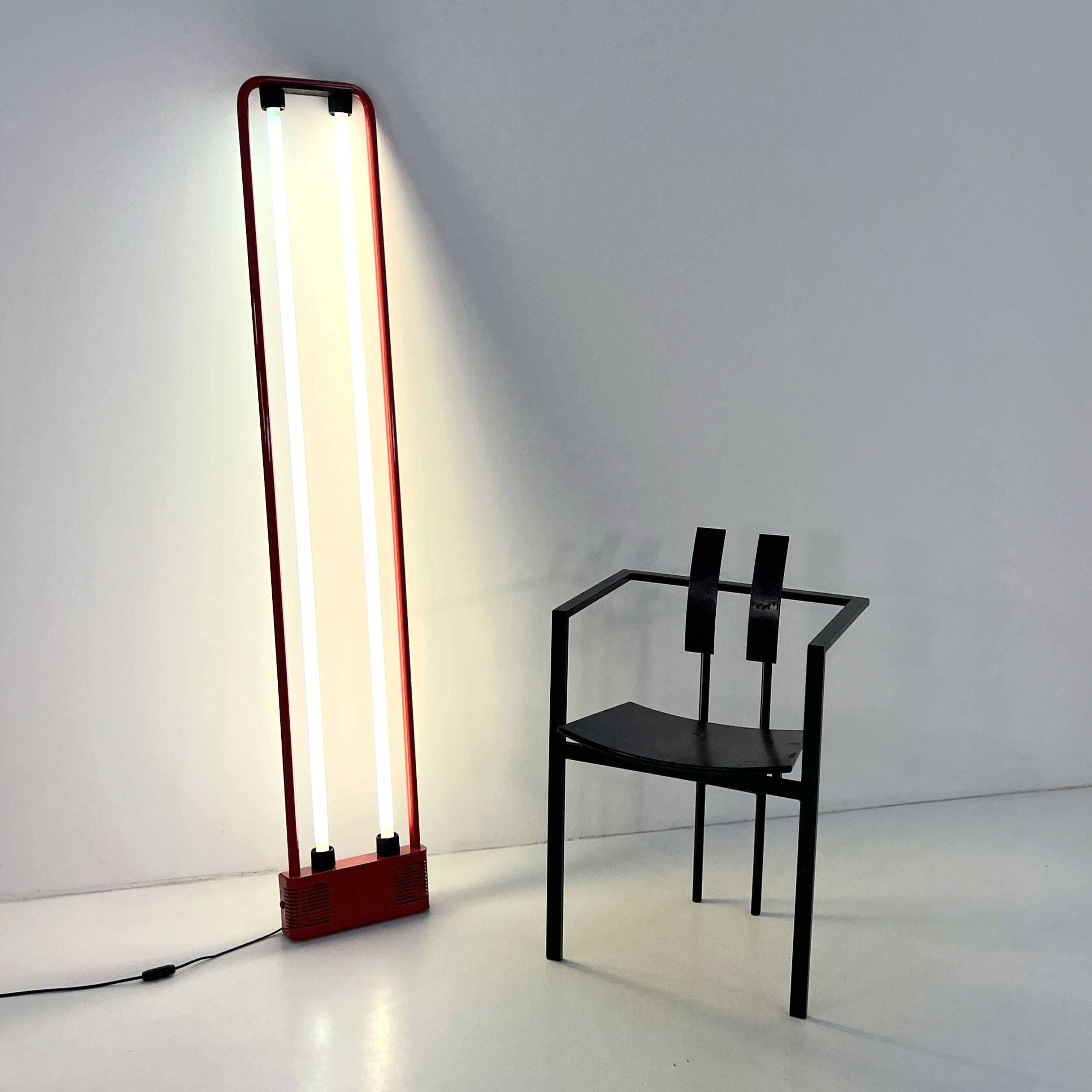 Red floor lamp by Gian N. Gigante for Zerbetto, 1980