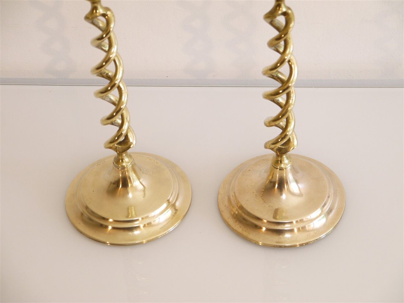 Pair of vintage 1960 brass candle holders