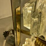 Pair of 1930s wall lights, Italian work, Murano glass and brass