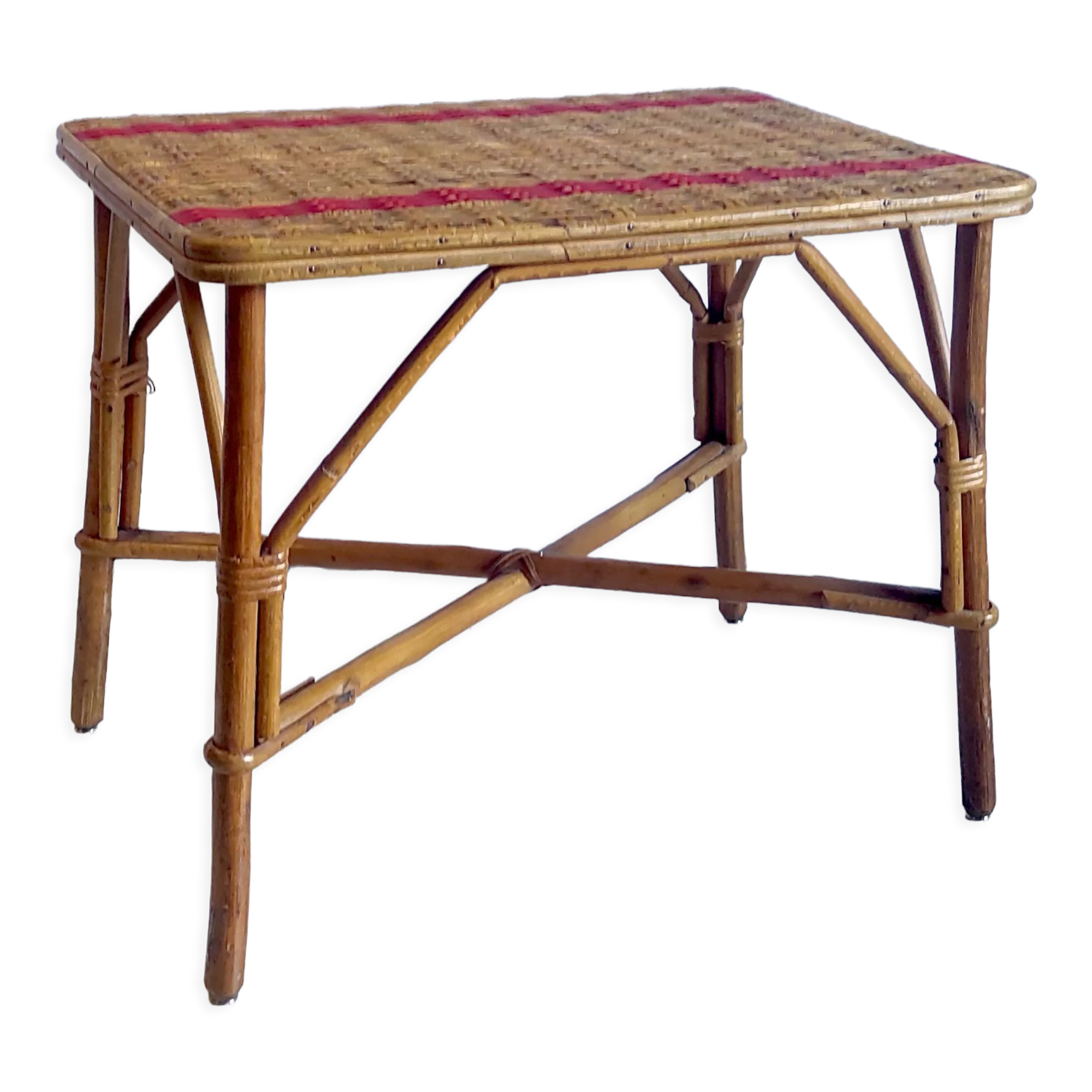 Rattan coffee table – 50s/60s