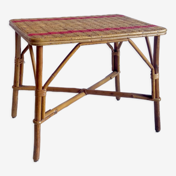 Rattan coffee table – 50s/60s