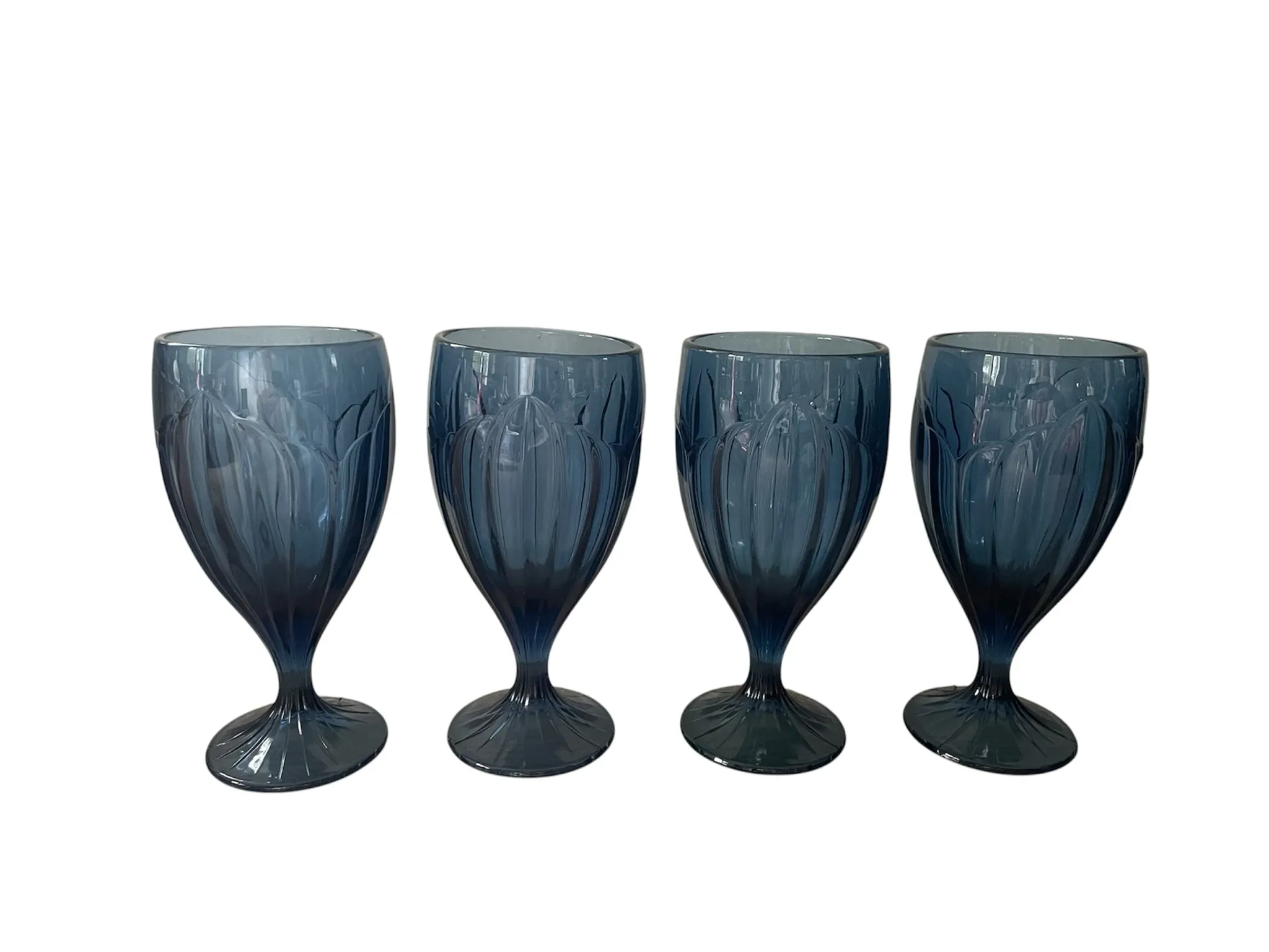 Set of four water glasses model "Sky Blossoms" by Lenox Art style