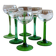 6 mismatched vintage Alsace wine glasses – Green stems