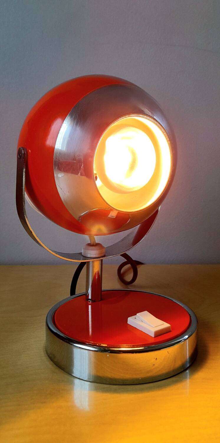 Space age eyeball lamp orange 70s