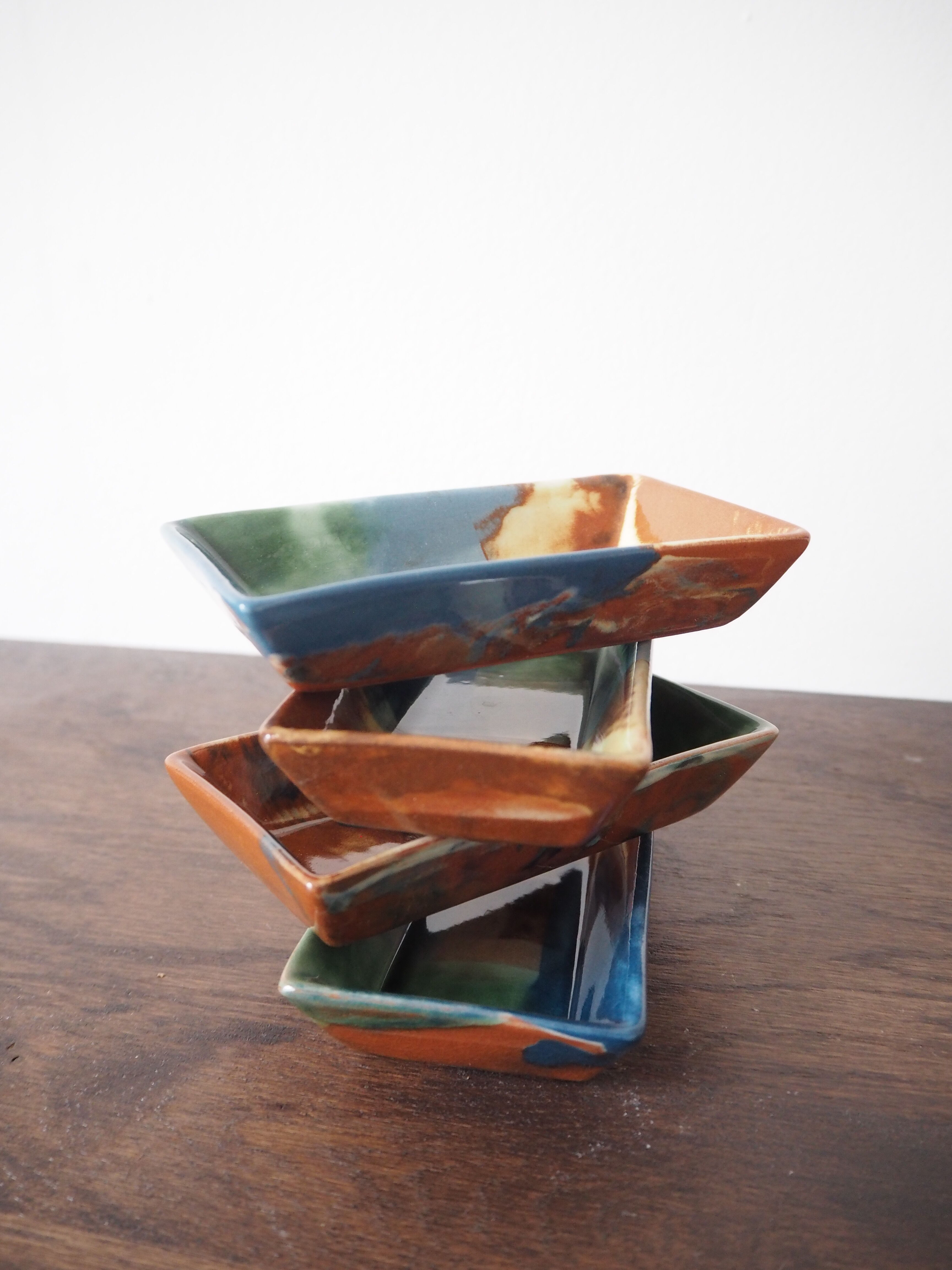Set of 4 ramekins in glazed terracotta