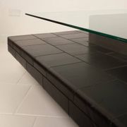Coffee table with pecari leather base by Tito Agnoli for Caleido, 1970
