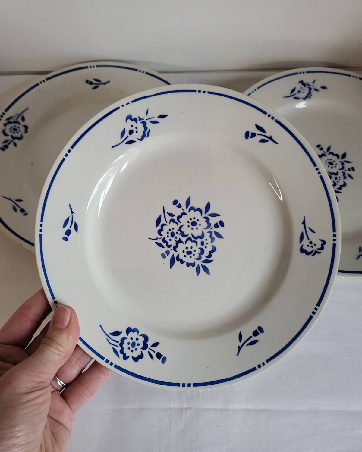 6 Flat Plates in earthenware Moulin des Loups & Hamage model Lucien