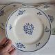 6 Flat Plates in earthenware Moulin des Loups & Hamage model Lucien