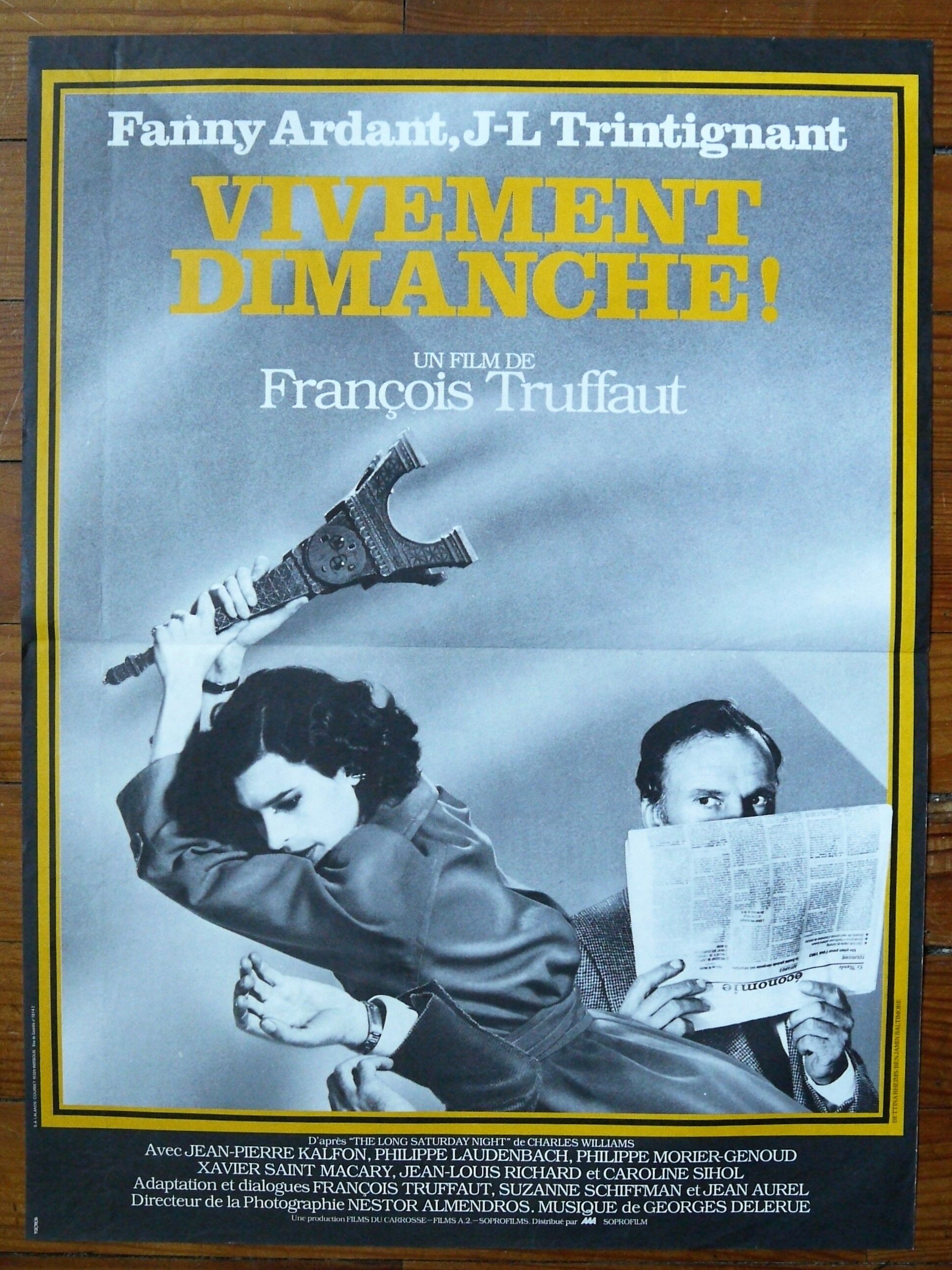 Original movie poster  - vivement dimanche  - François Truffaut