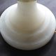 Antique lamp foot in alabaster marble torso belly, pearl rows