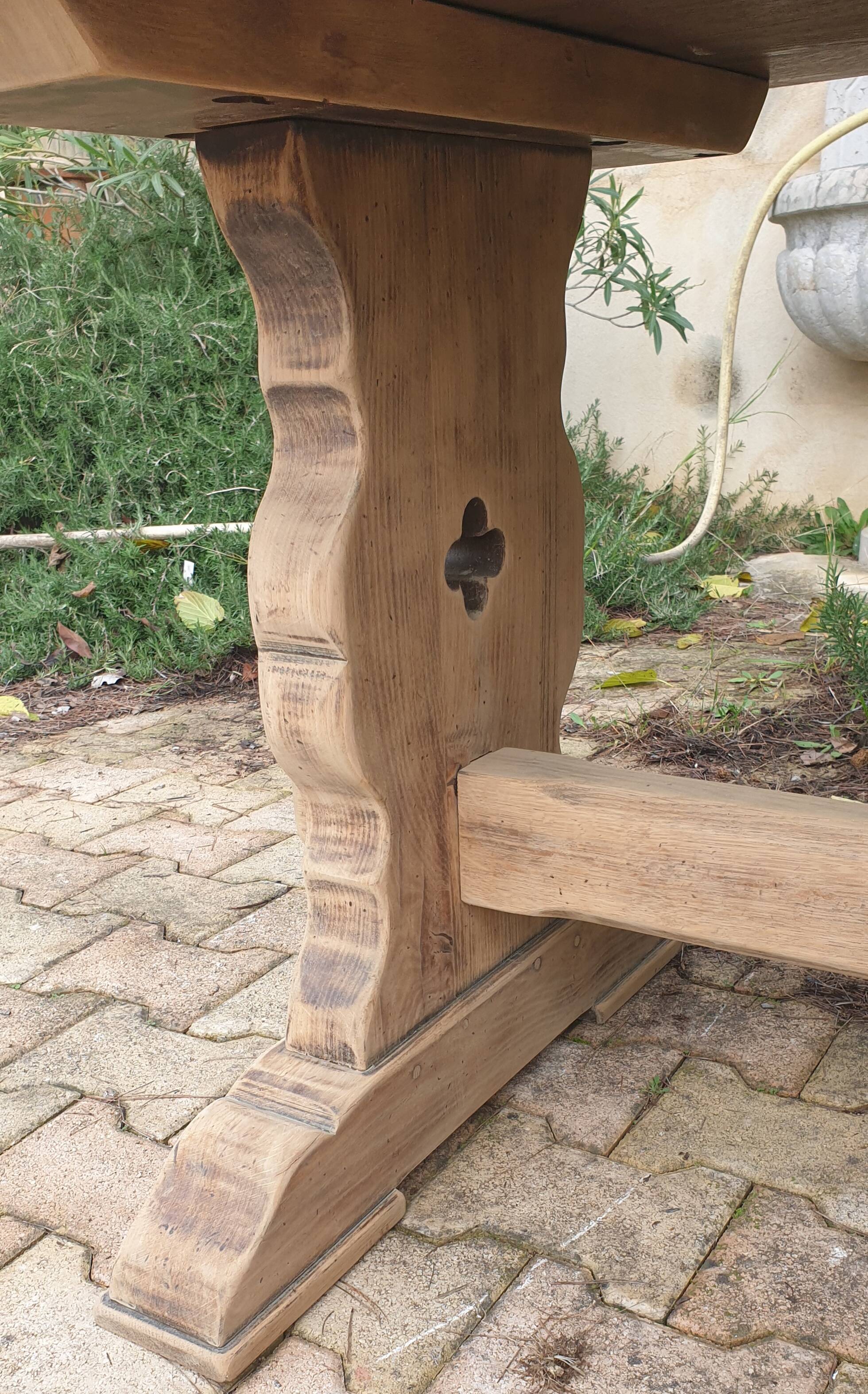 Solid wood farmhouse table, 220 cm long