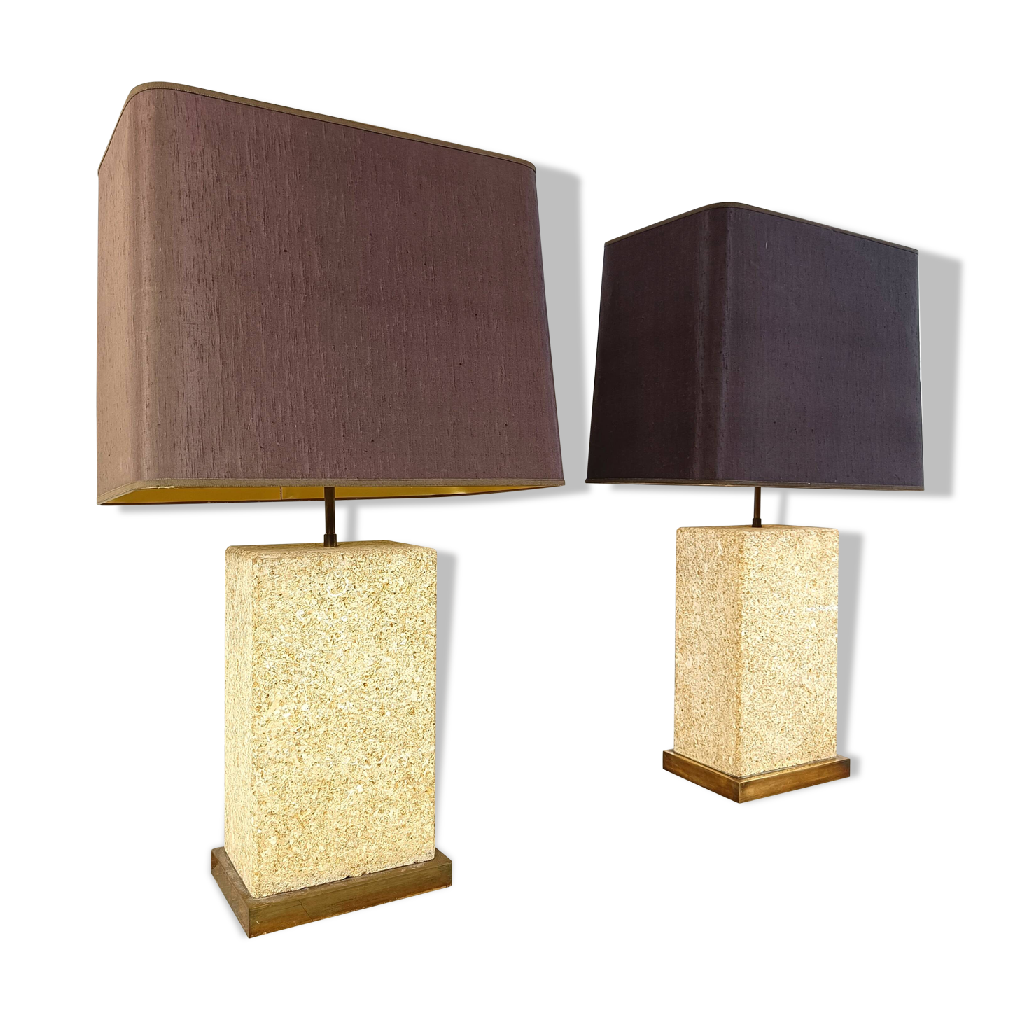 Paire de lampes de table en pierre de France, années 1970