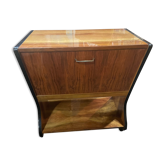 Bar sur roulette en placage de bois