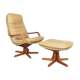 Mid-Century Office Chair with Ottoman from Berg Furniture, 1970s