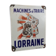 Plaque émaillée " Machine à traire Lorraine"  vintage 50