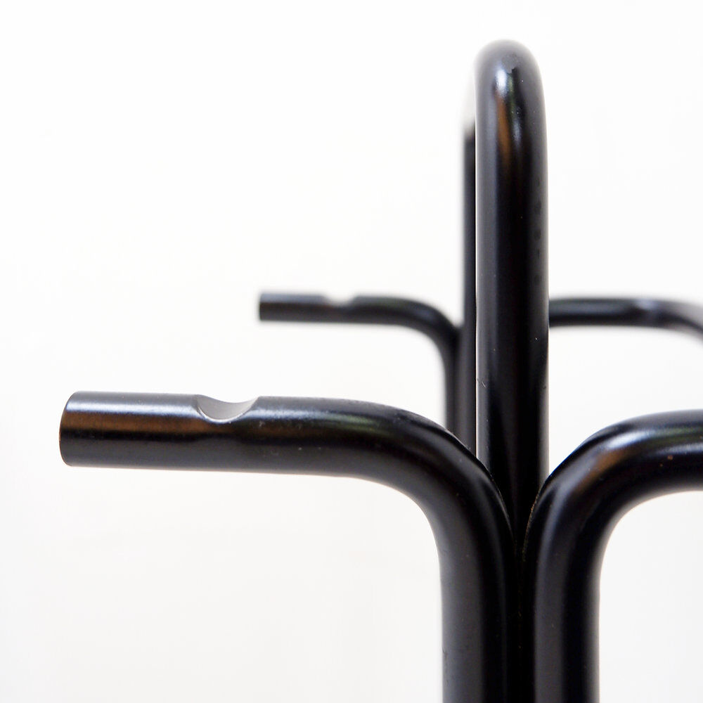 Minimalist black metal fireplace accessory set 'Mace-Line' by Ann Maes - 1970s