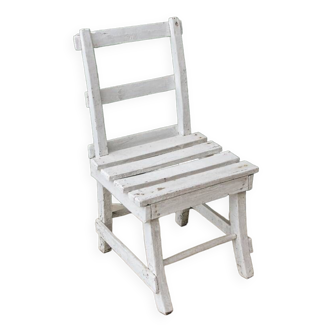 Chaise enfant lattée blanche