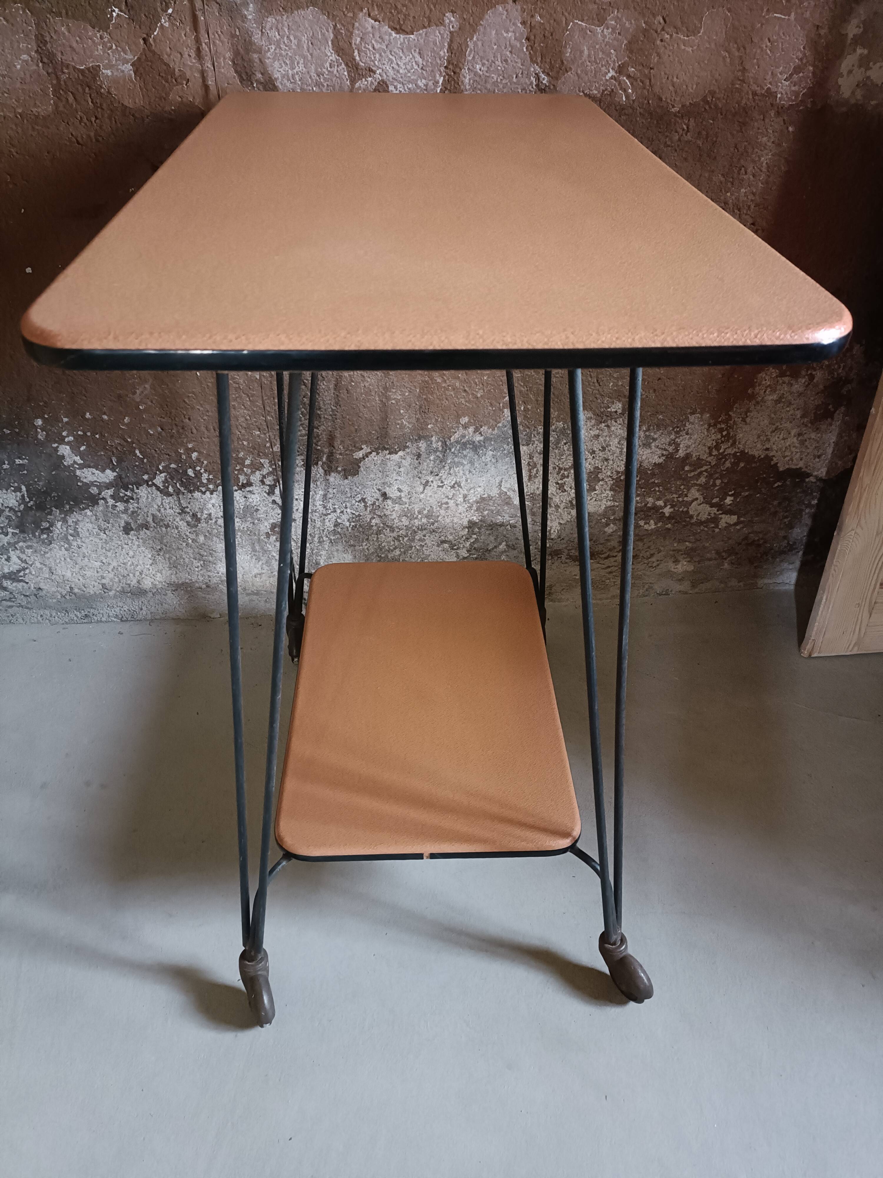 Side table, trolley on wheels