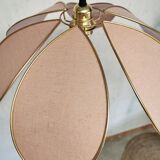 Suspension flower lamp 6 petals linen nude