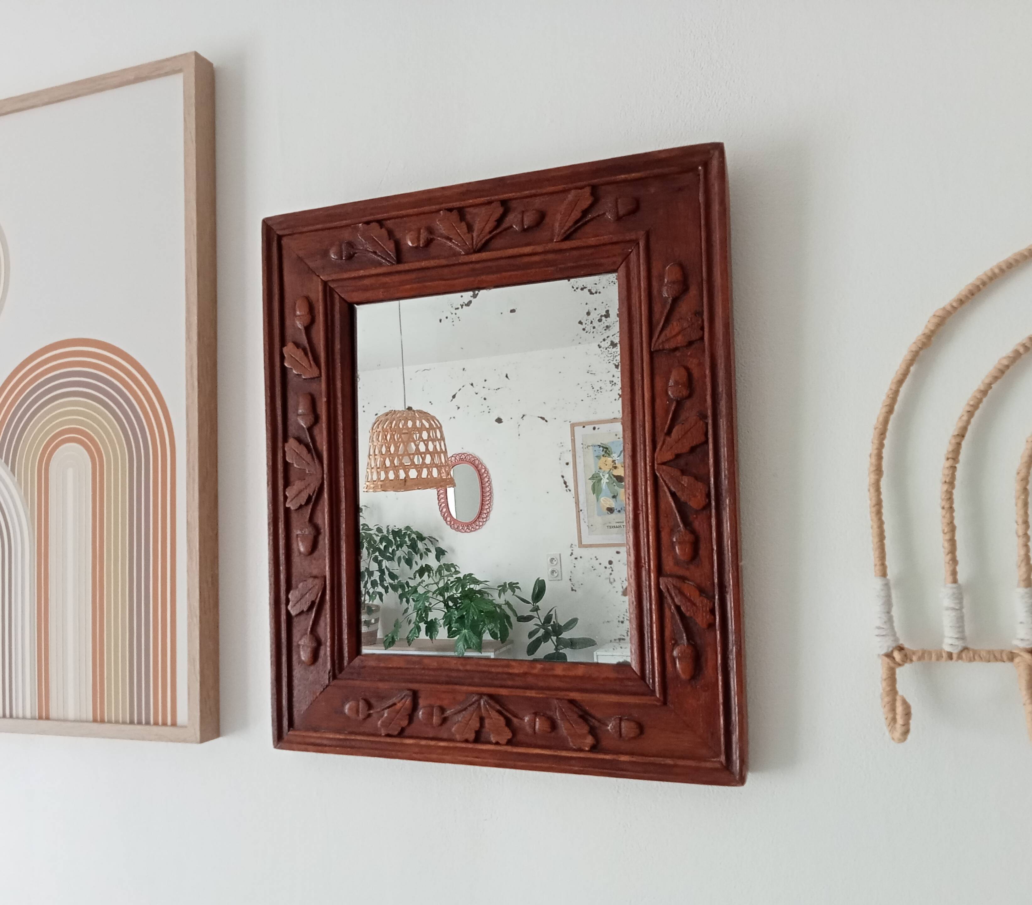 Antique mirror in carved wood