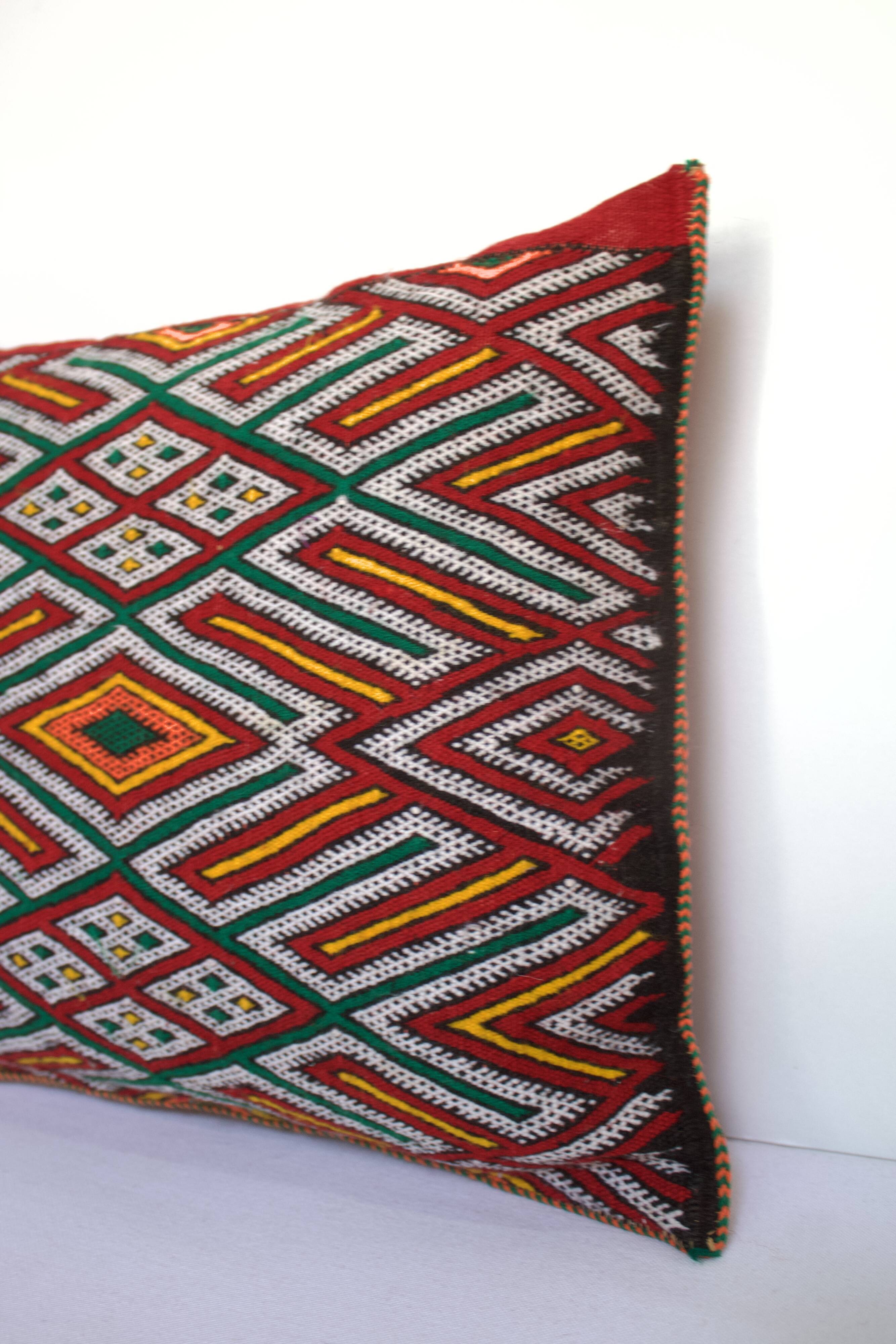Berber Cushion, Vintage Moroccan Rug Cushion Cover, Berber Wool Cushion Covers
