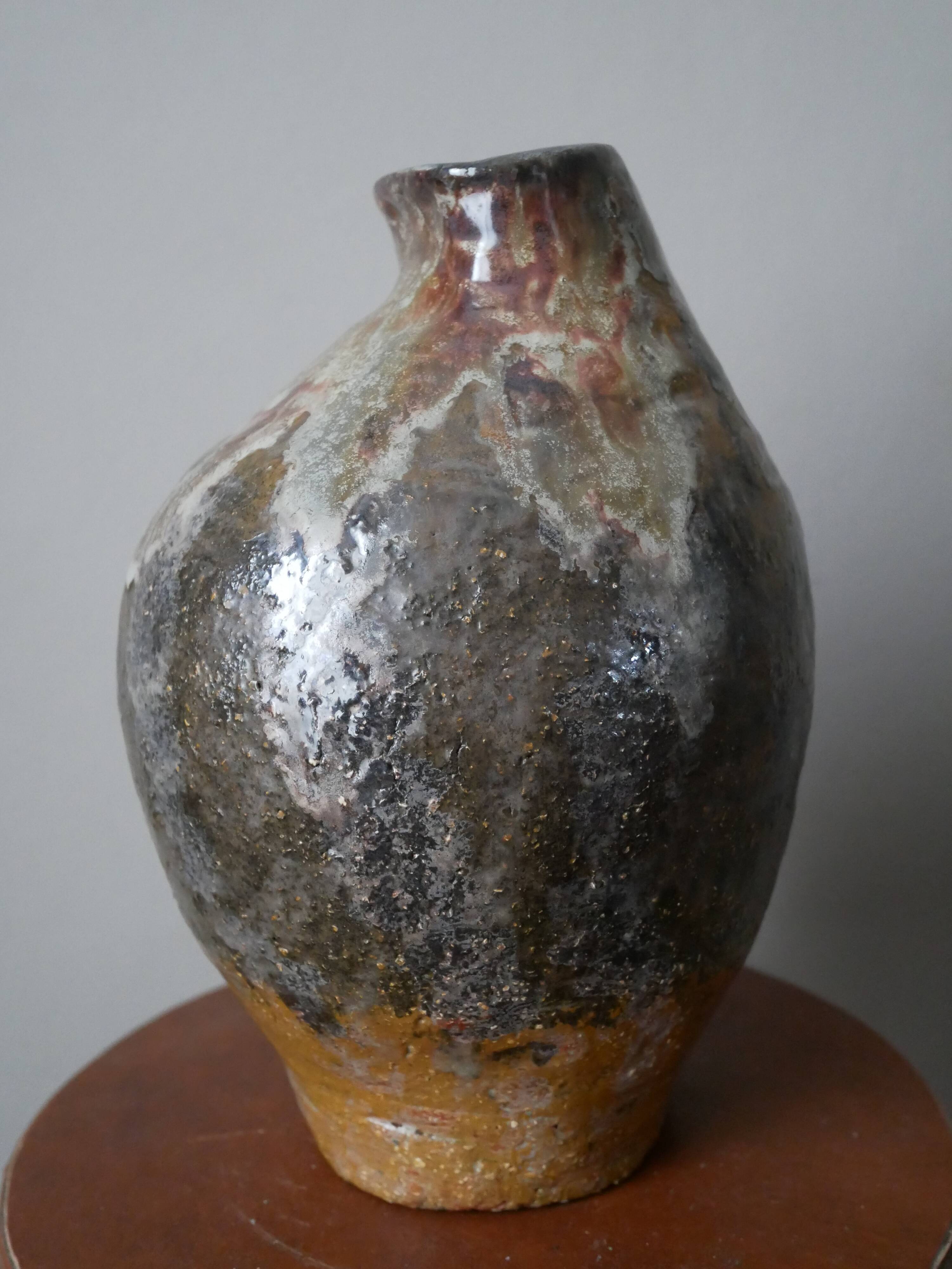 Handmade ceramic vase glazed decoration design wabi-sabi japandi pottery handmade japanese