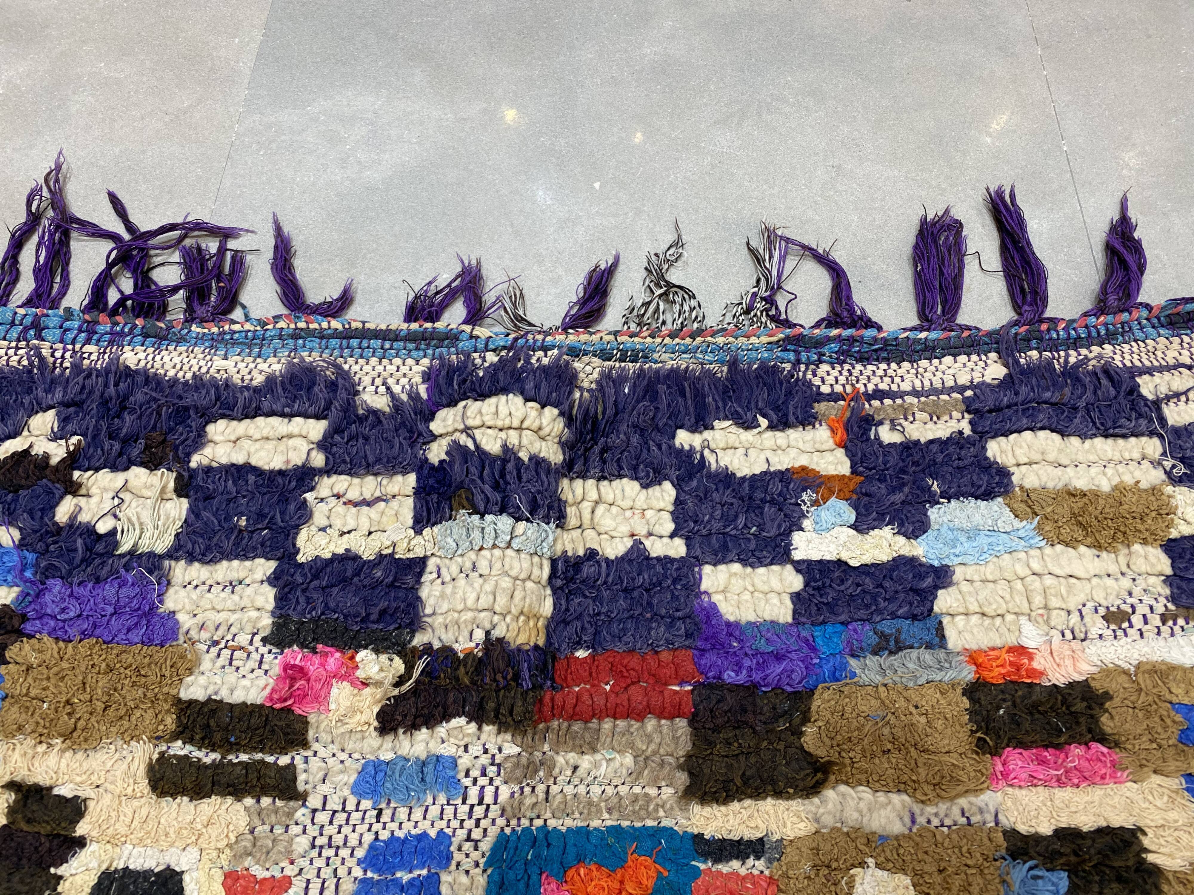 Multicolor carpet in boucherouite fabric 130x193cm