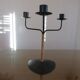 Scandinavian candle holder " LAURIDS LONBORG " metal and rattan 60s